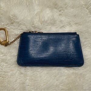 Louis Vuitton Blue Epi Leather Key Pouch Cles